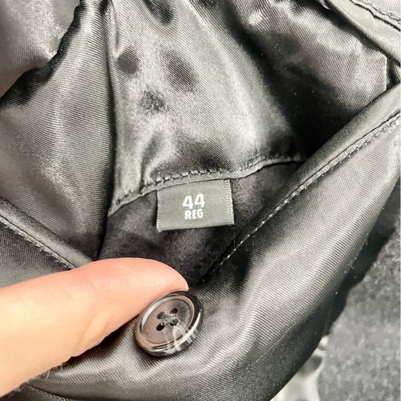 Di Silver Vtg Men's Cashmere Blend Charcoal Black Long Overcoat Sz 44 Reg EUC - Picture 8 of 14